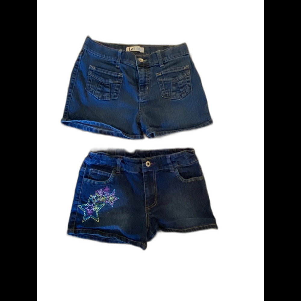 Girls‎ Denim Size 14 Shorts 2 Pair L.E.I. & Faded Glory